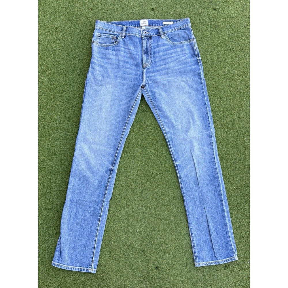 Flint and Tinder Mens 36x34 Slim Fit Jeans Medium Wash Blue Denim